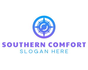 South - Travel Compass Navigation logo design