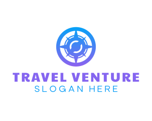 Travel Compass Navigation logo design