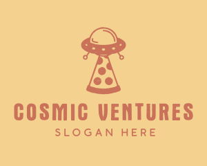 Retro UFO Pizza logo design