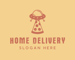 Retro UFO Pizza logo design