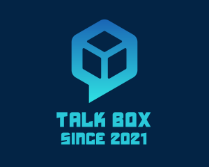 Chat Box - Cube Chat Bubble logo design