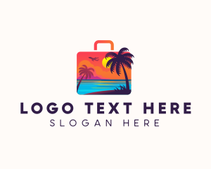 Suitcase Beach Plane Logo