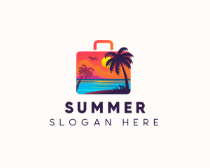 Suitcase Beach Plane logo design