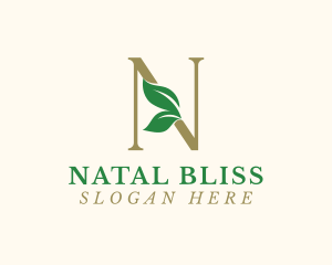 Nature Leaves Letter N logo design