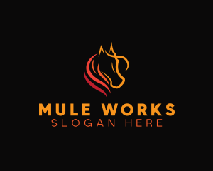 Mule - Fiery Horse Farm logo design