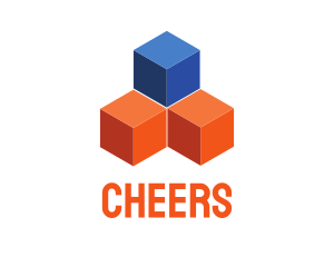Blue & Orange Cubes Logo