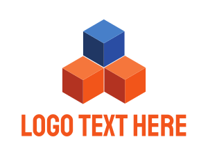 Blue & Orange Cubes Logo