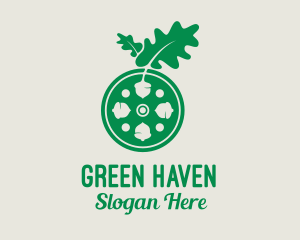 Green Acorn Plant  logo design