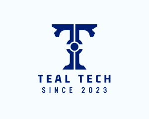 Tech Circuit Letter T logo design