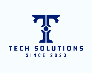 Cyber Security - Tech Circuit Letter T logo design