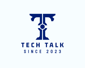 Tech Circuit Letter T logo design