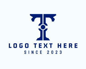 Futuristic - Tech Circuit Letter T logo design