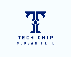 Tech Circuit Letter T logo design