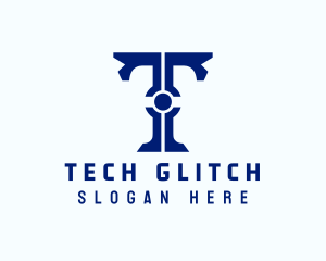 Tech Circuit Letter T logo design