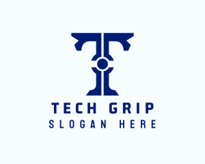 Tech Circuit Letter T logo design