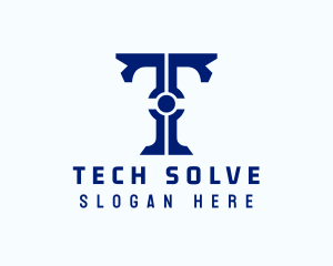 Tech Circuit Letter T logo design