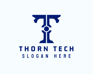 Tech Circuit Letter T logo design