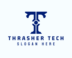 Tech Circuit Letter T logo design