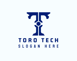 Tech Circuit Letter T logo design