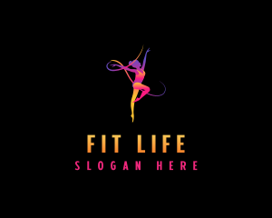 Gymnast Fitness Sports logo design