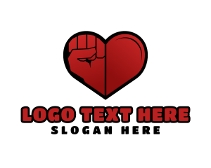 Fist - Hand Fist Heart logo design