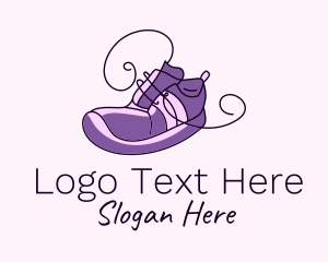 Shoe Cleaning - Purple Running Shoes logo design