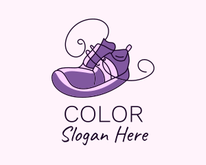 Sneakers - Purple Running Shoes logo design