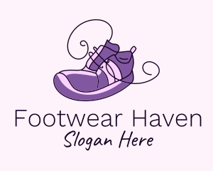 Purple Running Shoes logo design