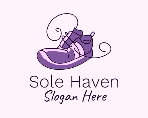 Purple Running Shoes logo design