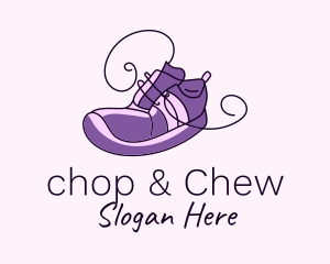 Shoe Repair - Purple Running Shoes logo design