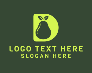 Fresh - Green Pear D logo design