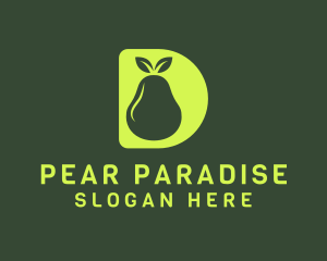 Pear - Green Pear D logo design