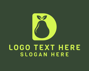 Alphabet - Green Pear D logo design