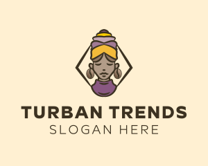 Turban - Coffee Bean Woman logo design