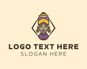 Ethnic - Coffee Bean Woman logo design