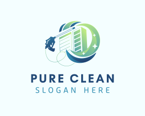 Gradient Pressure Washer Cleaning Services logo design