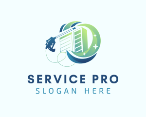 Gradient Pressure Washer Cleaning Services logo design