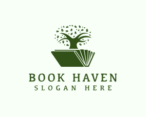 Library - Tree Book Library logo design