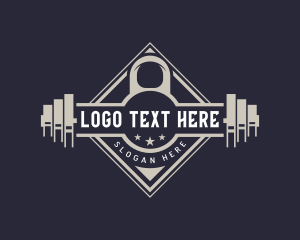 Barbell - Kettlebell Gym Fit logo design