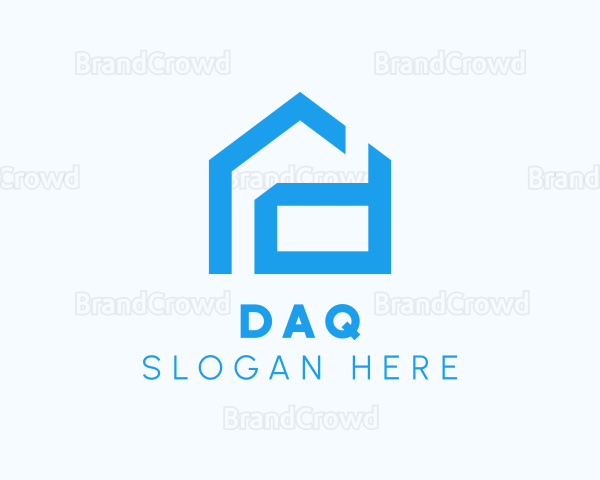 Blue Housing Letter D Logo