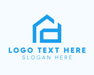 Neighbor - Blue Housing Letter D logo design