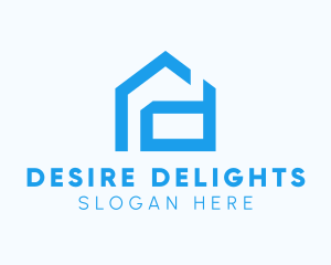 Blue Housing Letter D logo design