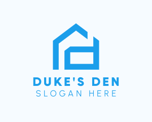 Blue Housing Letter D logo design