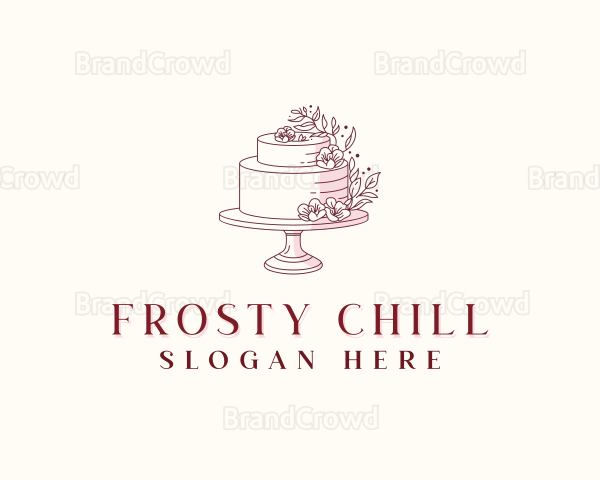 Floral Wedding Cake Logo