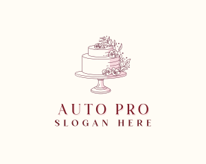 Floral Wedding Cake Logo