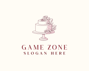 Floral Wedding Cake Logo