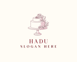 Floral Wedding Cake Logo