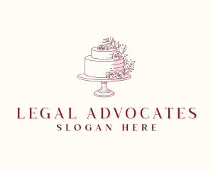 Floral Wedding Cake Logo