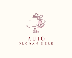 Floral Wedding Cake Logo