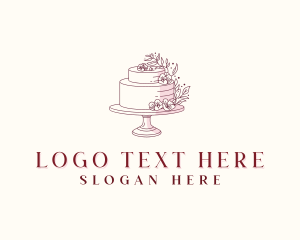 Caterer - Floral Wedding Cake logo design